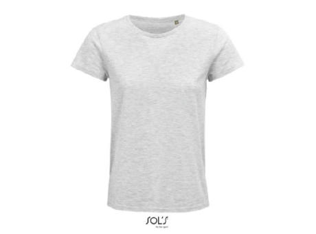 CAMISETA MUJER AJUSTADA DE PUNTO LISO Y CUELLO REDONDO