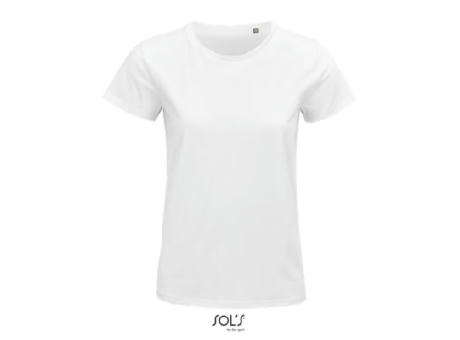 CAMISETA MUJER AJUSTADA DE PUNTO LISO Y CUELLO REDONDO