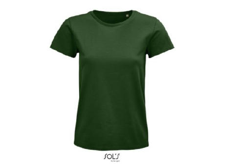 CAMISETA MUJER AJUSTADA DE PUNTO LISO Y CUELLO REDONDO