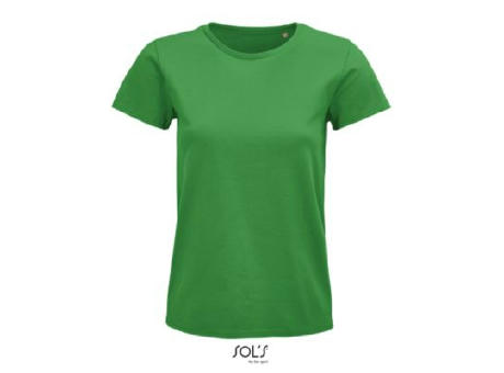 CAMISETA MUJER AJUSTADA DE PUNTO LISO Y CUELLO REDONDO