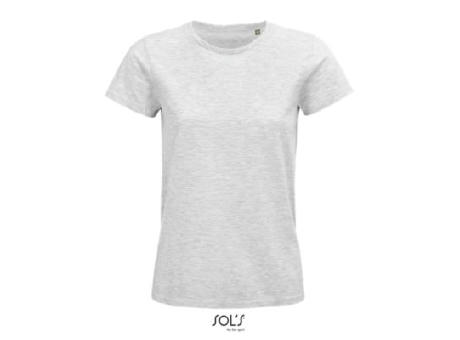 CAMISETA MUJER AJUSTADA DE PUNTO LISO Y CUELLO REDONDO
