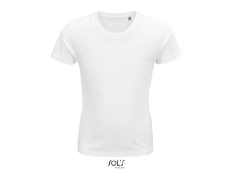 CAMISETA NIÑO AJUSTADA DE PUNTO LISO Y CUELLO REDONDO