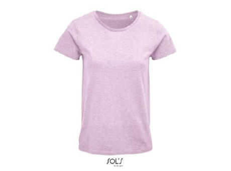 CAMISETA MUJER AJUSTADA DE PUNTO LISO Y CUELLO REDONDO