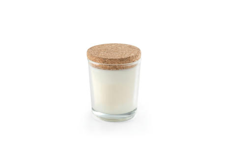 ZEN 80. Vela aromática en vaso de cristal con tapa de corcho 80 g
