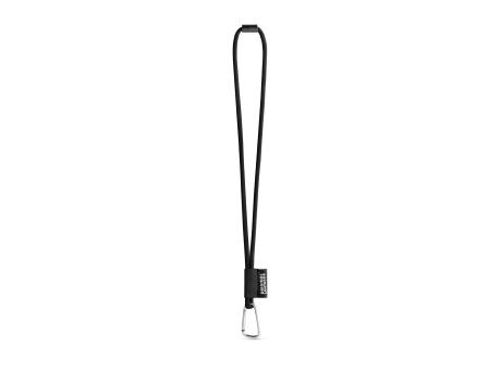 75089. SET Lanyard TUBE Long (Ø 7 mm) con mosquetón en forma de D de 55 mm y cierre de seguridad de Ø 7 mm