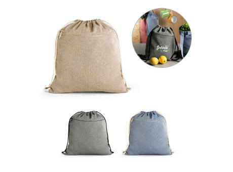 CHANCERY. Bolsa de cordón de algodón reciclado (70%), poliéster (30% rPET) (140 g/m²)