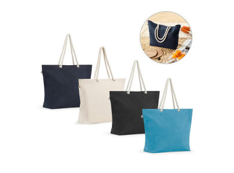 ATHENS. Bolsa de playa en algodón reciclado (70%) y poliéster reciclado (30%) (220 g/m²)