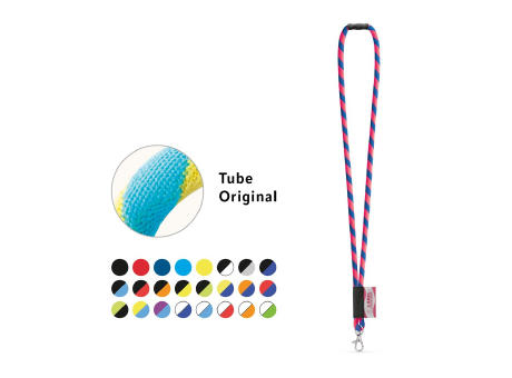WISBECH. SET Lanyard TUBE Long (Ø 7 mm) con mosquetón de gatillo de 9 mm y cierre de seguridad de Ø 7 mm