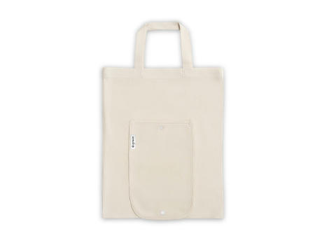 BEIRUT. Bolsa plegable de algodón (50%), algodón reciclado (30%) y poliéster (20% rPET) (140 g/m²)