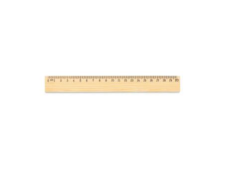 WESLEY 20. Regla de madera de pino con escala de 20 cm