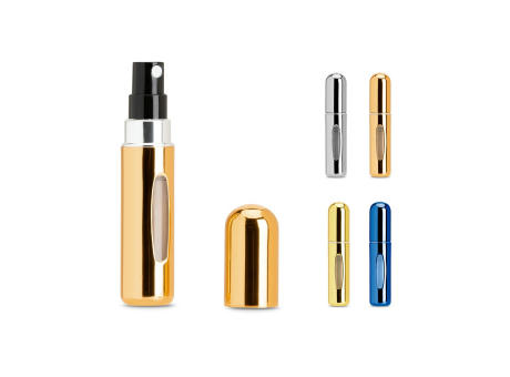 LINDEN. Atomizador de perfume de aluminio recargable diseñado para una fácil recarga