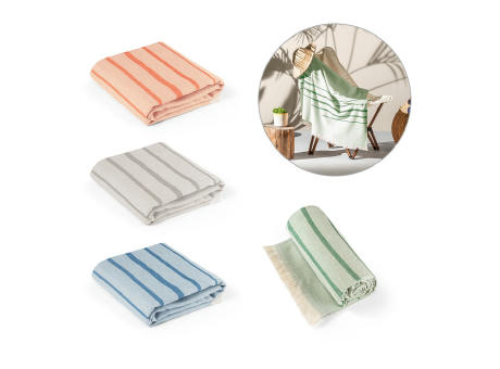 CAPLAN. Toalla multifuncional (260 g/m²) fabricada en algodón ligero y resistente (90%) y algodón reciclado (10%)