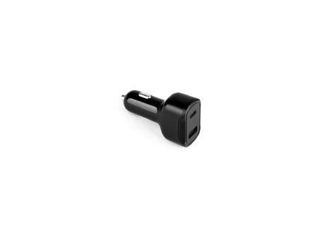 DIRAC. Adaptador para mechero con puerto USB-A de 18 W y USB-C de 20 W en ABS reciclado (100 % rABS)