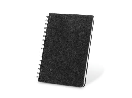 MISHIMA. Cuaderno A5 con tapa semidura de fieltro reciclado (100% rPET) con anillas y páginas rayadas