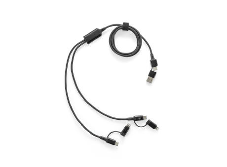 BERTOZZI. Cable USB superrápido 6 en 1 fabricado con aluminio reciclado (20 %) y PET reciclado (4 %)