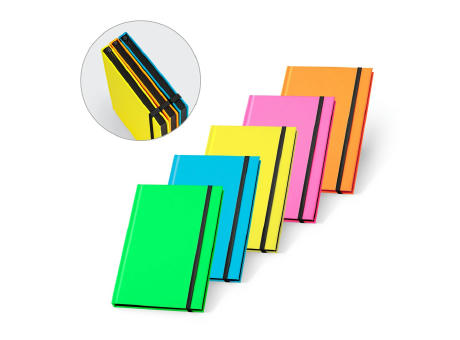 WATTERS. Cuaderno A5 en PU fluorescente con páginas rayadas