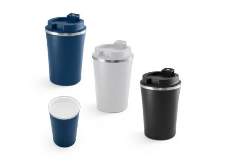 PHELPS CERAMIC. Taza de viaje de acero inoxidable con acabado interior de cerámica de 470 ml