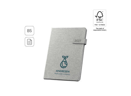 ANDRESEN B5. Agenda en poliéster reciclado (100% rPET)
