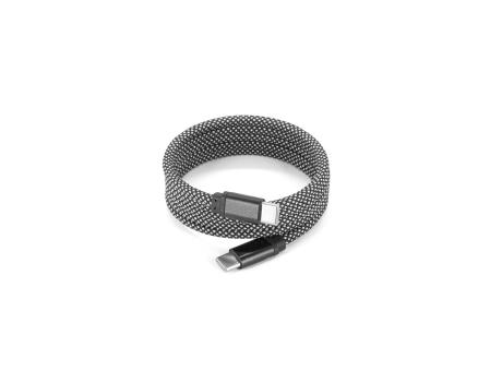 NADELLA. Cable USB-C a USB-C con cable trenzado de poliéster (60 W) y sistema magnético para enrollarlo fácilmente
