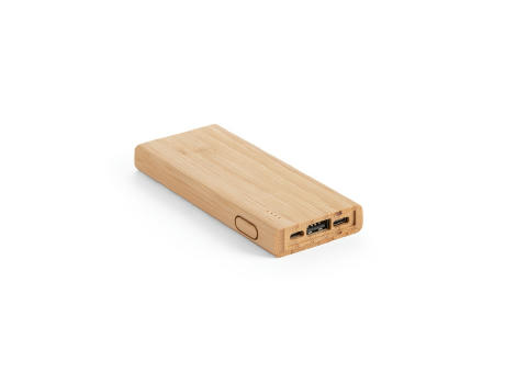 KOHN. Power bank 5'000 mAh, fabricado en bambú