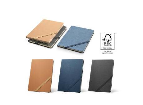 HUXLEY. Cuaderno A5 con tapa dura, fabricado con papel resistente al agua