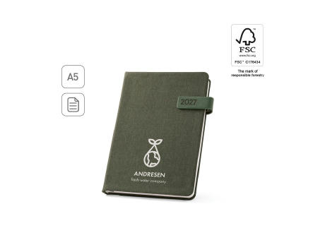ANDRESEN A5. Agenda en poliéster reciclado (100% rPET)