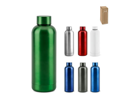 ODIN METTALIC. Botella en acero inoxidable 90% reciclado 550 mL