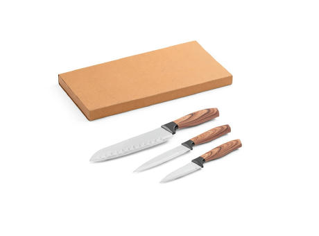 BAHARAT. Juego de 3 cuchillos de cocina con hojas de acero inoxidable y mangos ergonómicos