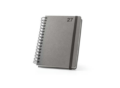 SIMMEL A5. Agenda A5, con anillas, de cuero (58% reciclado)