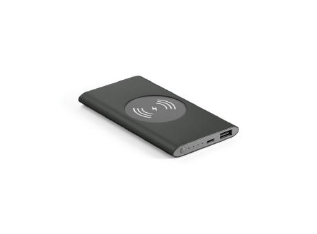 CASSINI. Power bank 4'000 mAh con cargador inalámbrico de 5W, fabricado en aluminio reciclado (100% rAL)