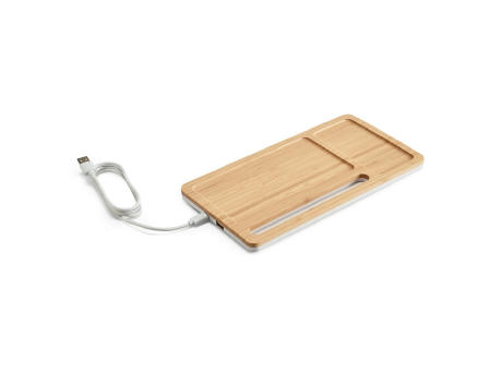 MOTT. Organizador de sobremesa con cargador inalámbrico de 15W en bambú y ABS
