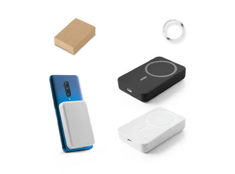 AMPERE 10. Power bank magnético de 10'000 mAh con cargador inalámbrico superrápido de 15W en ABS reciclado (100% rABS)