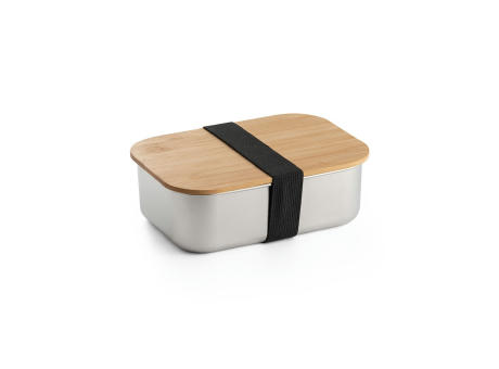 SHINO. Fiambrer. Recipiente hermético de acero inoxidable (90% reciclado) y tapa de bambú