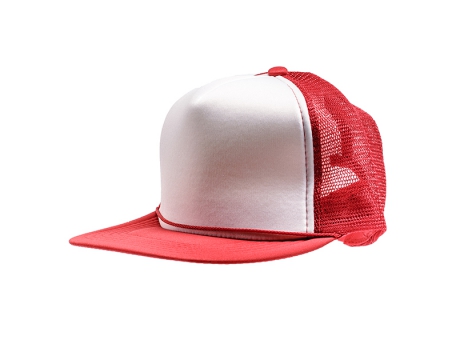 PACK GORRA BICOLOR ROJO BLANCO CON TEJIDO FRONTAL ESPUMA Y REJILLA.