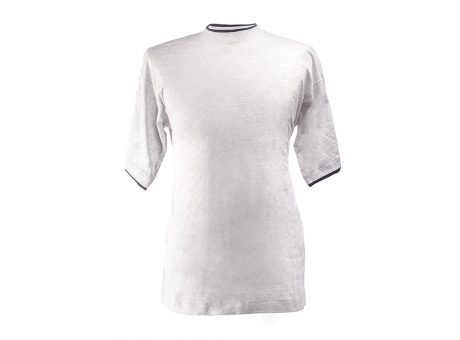 PACK CAMISETAS  BLANCO GRIS CUELLO DOBLE MARINO