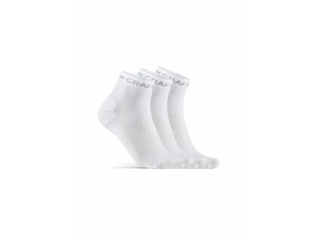 CORE DRY MID SOCK 3-PACK WHITE 43/45