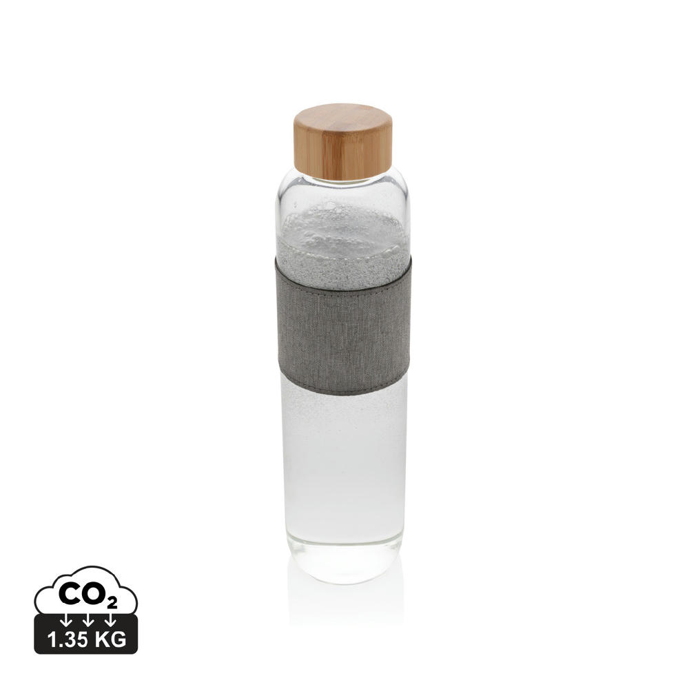 Botella Impact de vidrio de borosilicato con bambú
