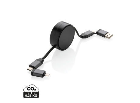 Cable retráctil 60W aluminio reciclado 6 en 1 Terra RCS