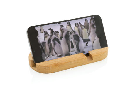 Soporte de bambú para tablet y teléfono