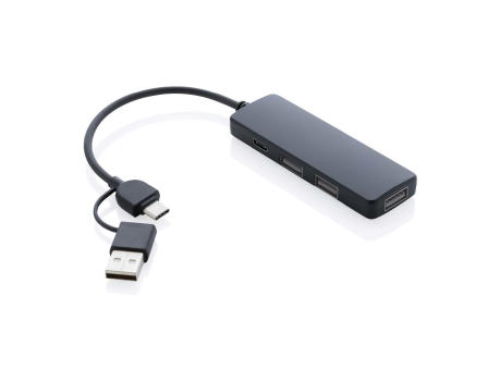 Puerto USB RCS de plástico reciclado con doble entrada