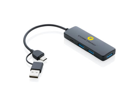 Puerto USB RCS de plástico reciclado con doble entrada