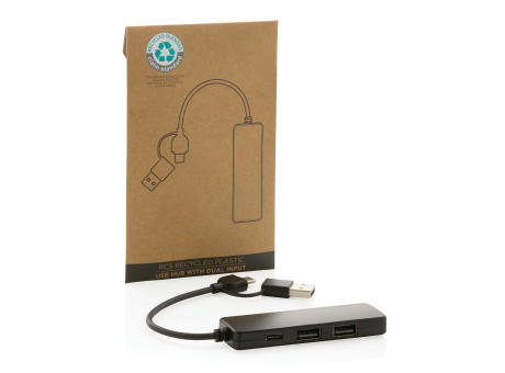 Puerto USB RCS de plástico reciclado con doble entrada