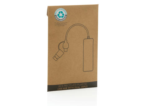 Puerto USB RCS de plástico reciclado con doble entrada