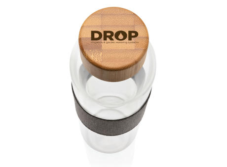 Botella Impact de vidrio de borosilicato con bambú