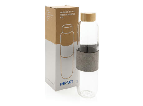 Botella Impact de vidrio de borosilicato con bambú