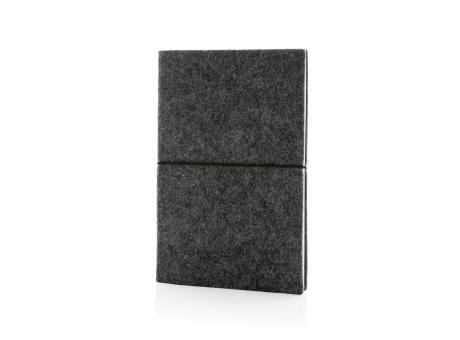 Libreta A5 tapa blanda de fieltro reciclado certificado GRS