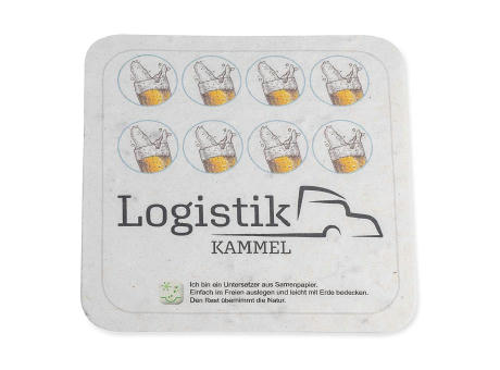 Samenpapier Bierdeckel - eckig, Druck 4/0-c