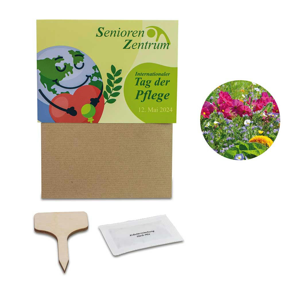 Pflanz-Set - 3er-Set - Sommerblumenmischung / Sonnenblume / Vergissmeinnicht