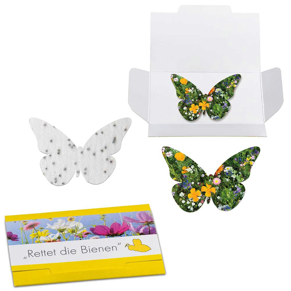 Samenpapier in Klappkärtchen - Schmetterling