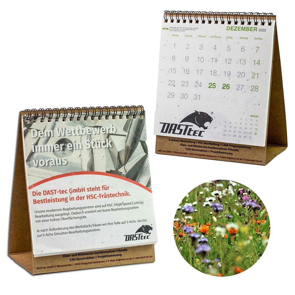 Samenpapier-Tischkalender - Wildblumenmischung